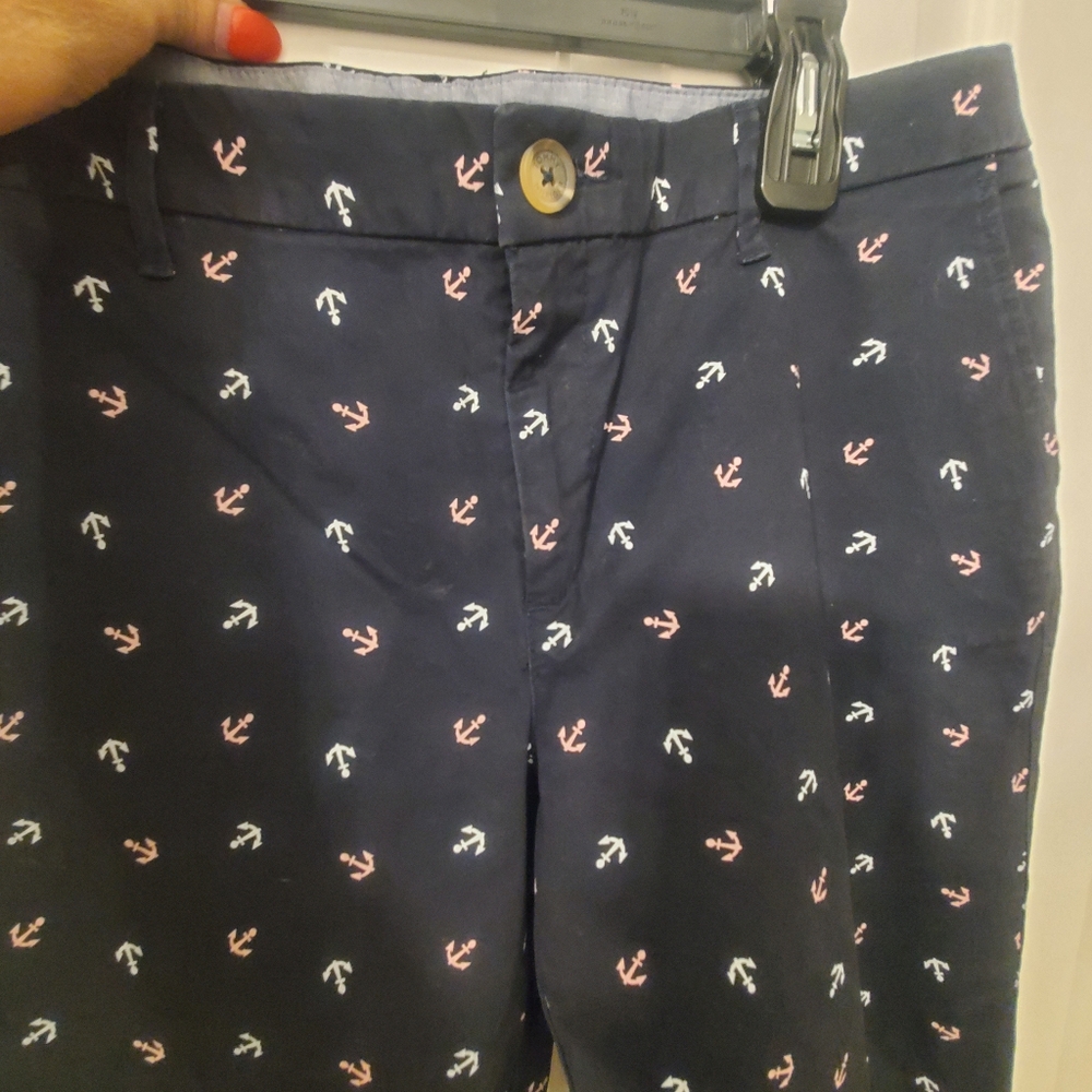 💥SOLD💥 Tommy Hilfiger Women’s Pants Navy Anchors Print Chino Sz 12 - Picture 4 of 12